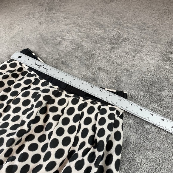 FOREVER 21 Lined Mini Skirt Womens Medium Beige Black Polka Dot - Picture 5 of 11